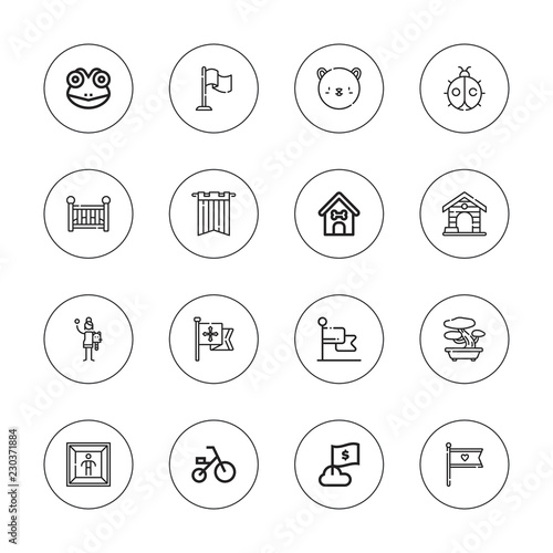 Collection of 16 outline small icons