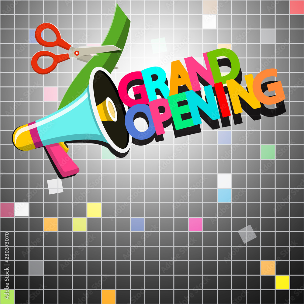 Fotografie Grand Opening Vector Design with Megaphone