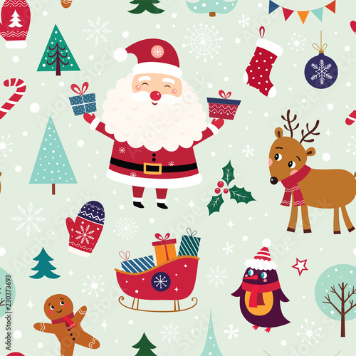 Seamless pattern on Christmas theme