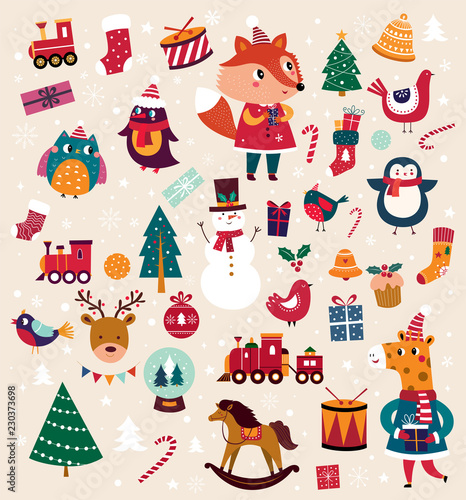 New Year and Christmas elements
