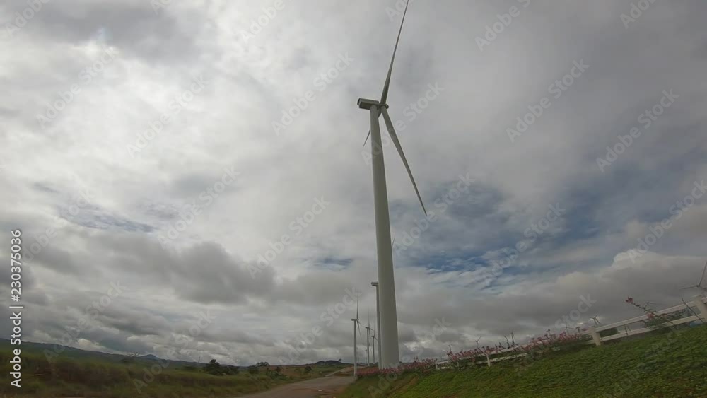 Wind turbines with blue sky,stabilizer shot Wind turbines with blue sky,stabilizer shot