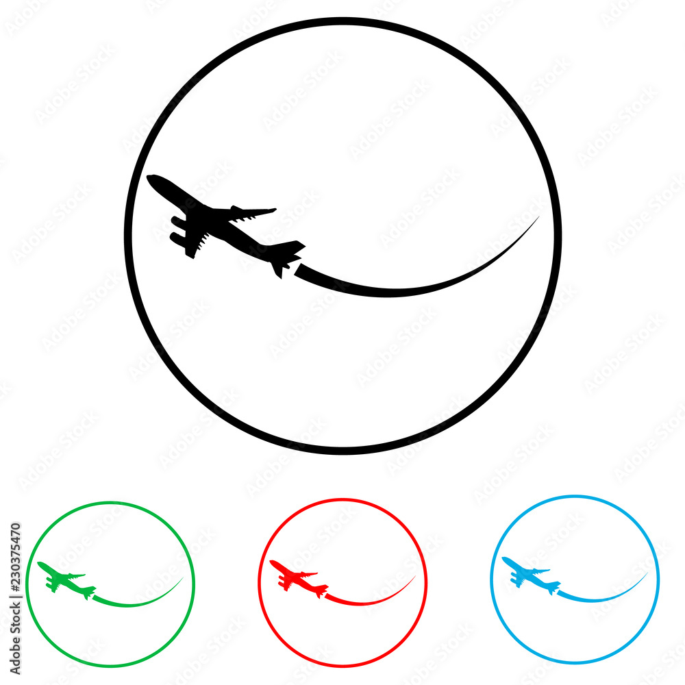 The plane icon, logo on a white background The plane icon, logo on a white background