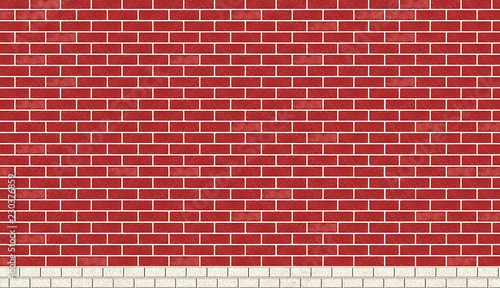 Fotografie red brick wall with pedestal and a perfect pattern