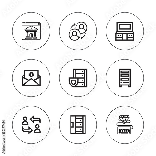 Collection of 9 outline net icons