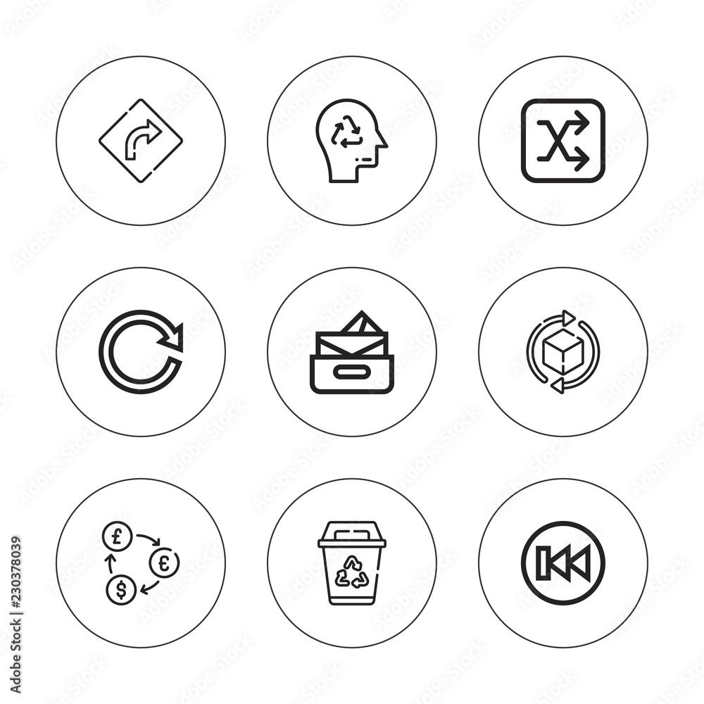 Collection of 9 outline refresh icons Collection of 9 outline refresh icons