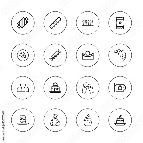 Collection of 16 outline croissant icons