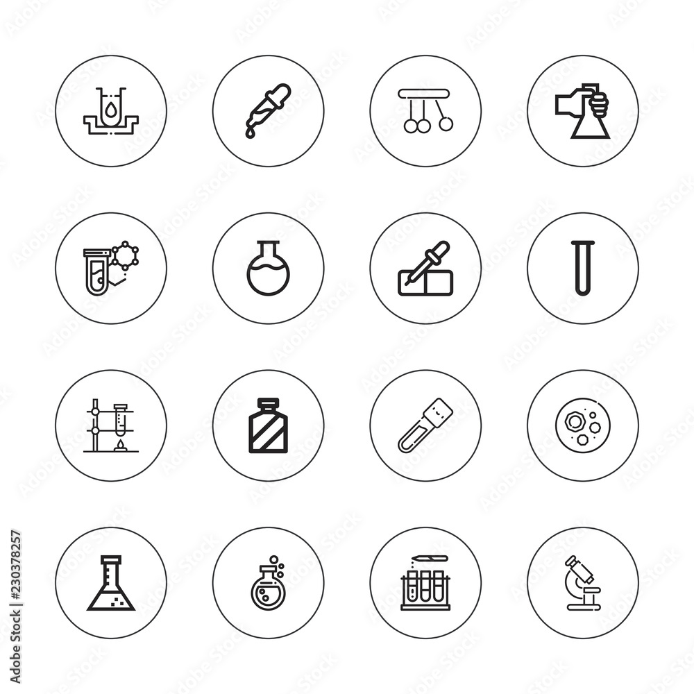 Collection of 16 outline lab icons Collection of 16 outline lab icons