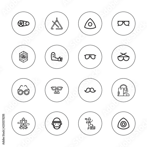 Collection of 16 outline hipster icons