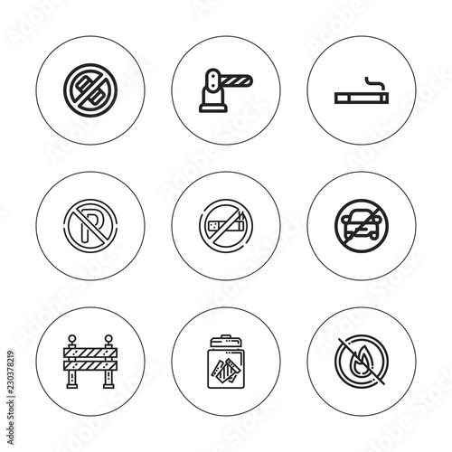 Collection of 9 outline forbidden icons