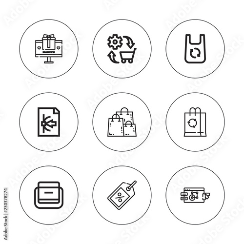 Collection of 9 outline sale icons