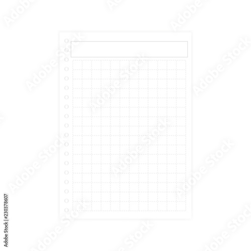 A4 hole punched grid lined filler paper for ring bound note book