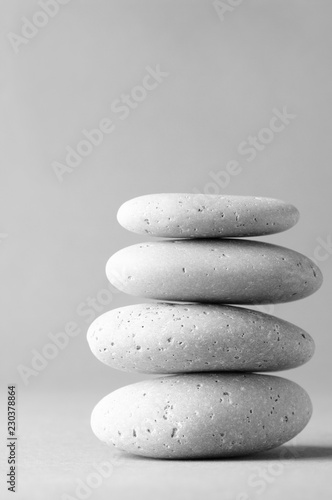 Stack of grey massage stones