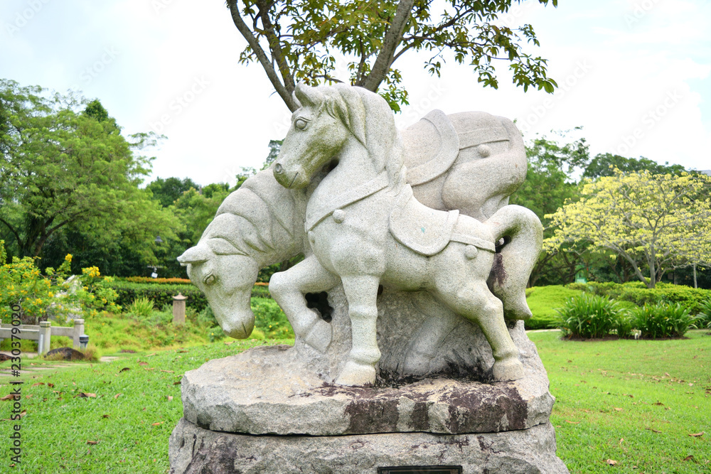 sculpture representing the zodiacal sign of the horse in Chinese calendar