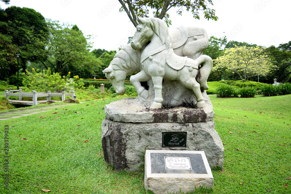 Obraz premium sculpture representing the zodiacal sign of the horse in Chinese calendar