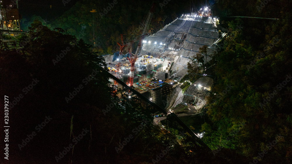 2017年展望台から見た秋の八ッ場ダム予定地の風景