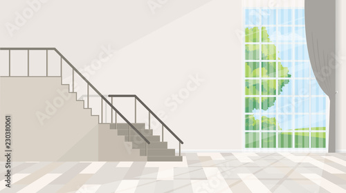 Empty room with a view from the window.