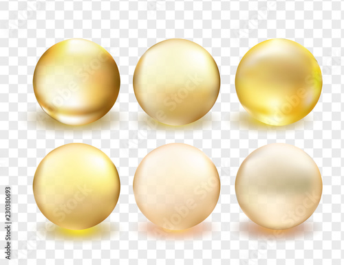 Golden glass ball collection. 
