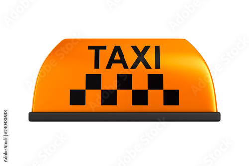 Sign taxi on white backgrou...