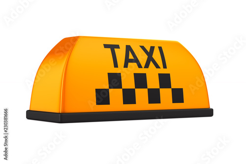 Sign taxi on white backgrou...