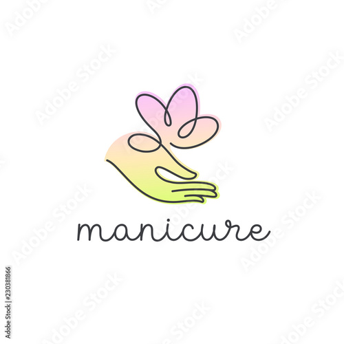 Vector logo design for manicure and nail salon
