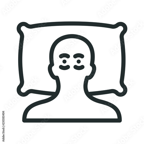 Insomnia Sleep Disease Flat Line Stroke Icon Pictogram