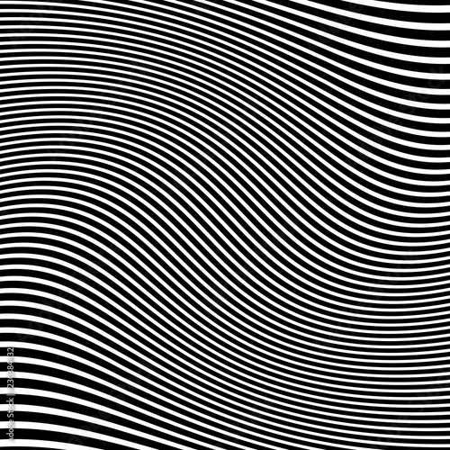 Abstract Warped Black and White Lines Background