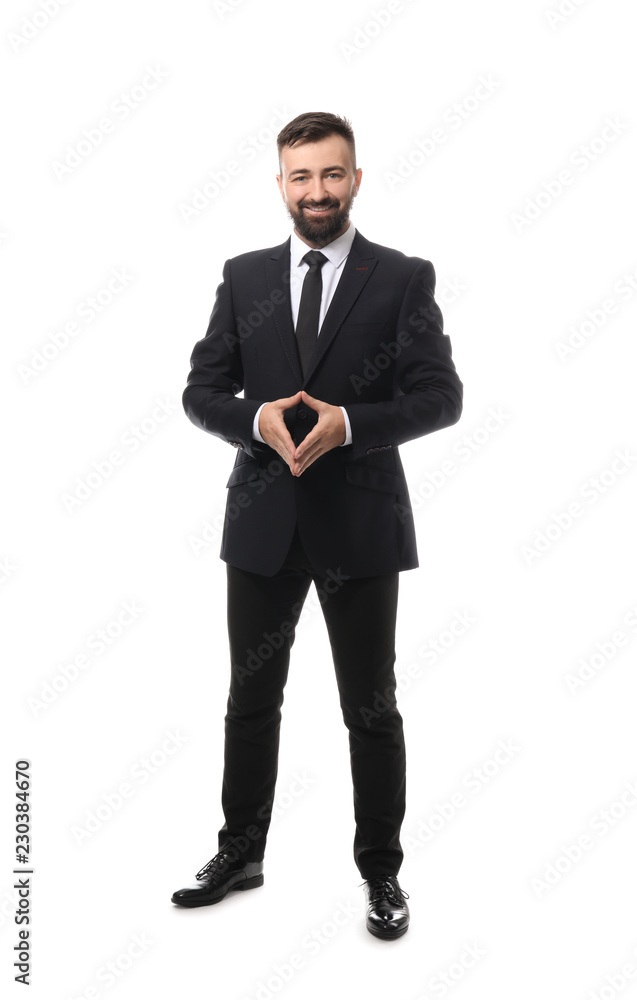 Confident businessman on white background Confident businessman on white background