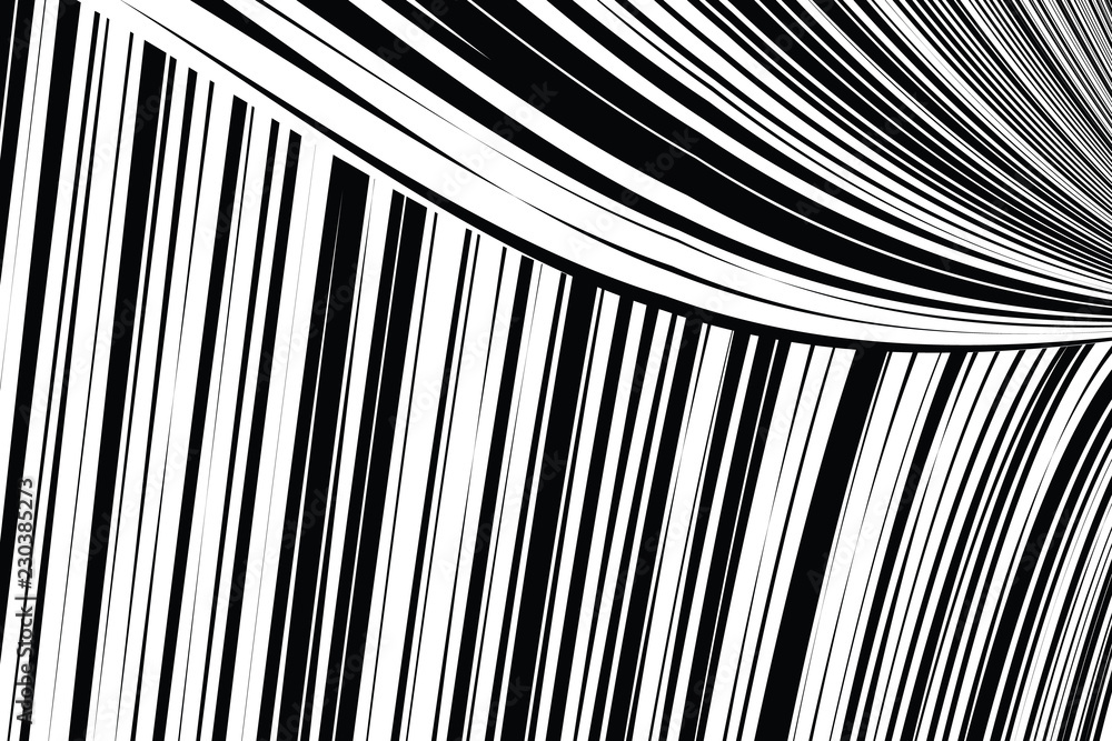 Obraz premium Abstract Warped Black and White Lines Background