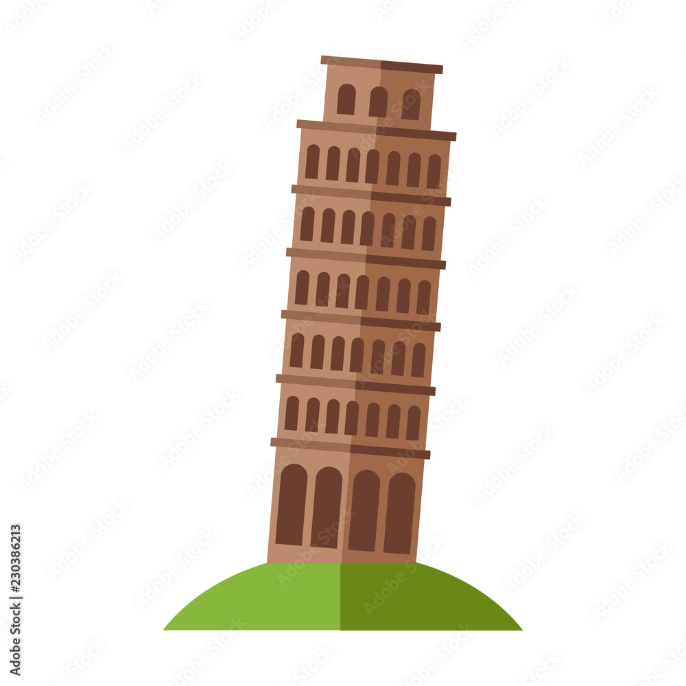 Tower of Pisa Vector Illustration