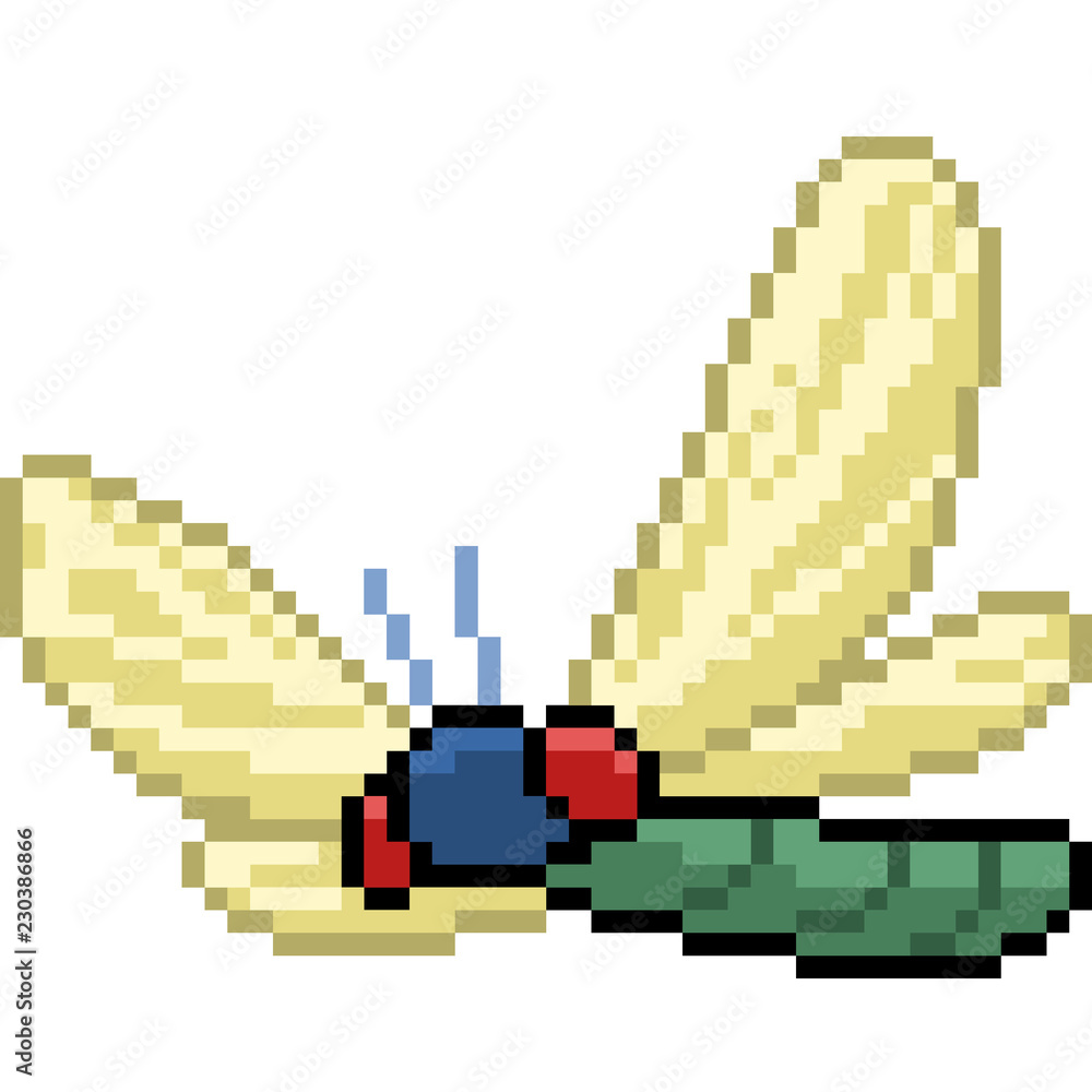 Fototapeta premium vector pixel art dragonfly