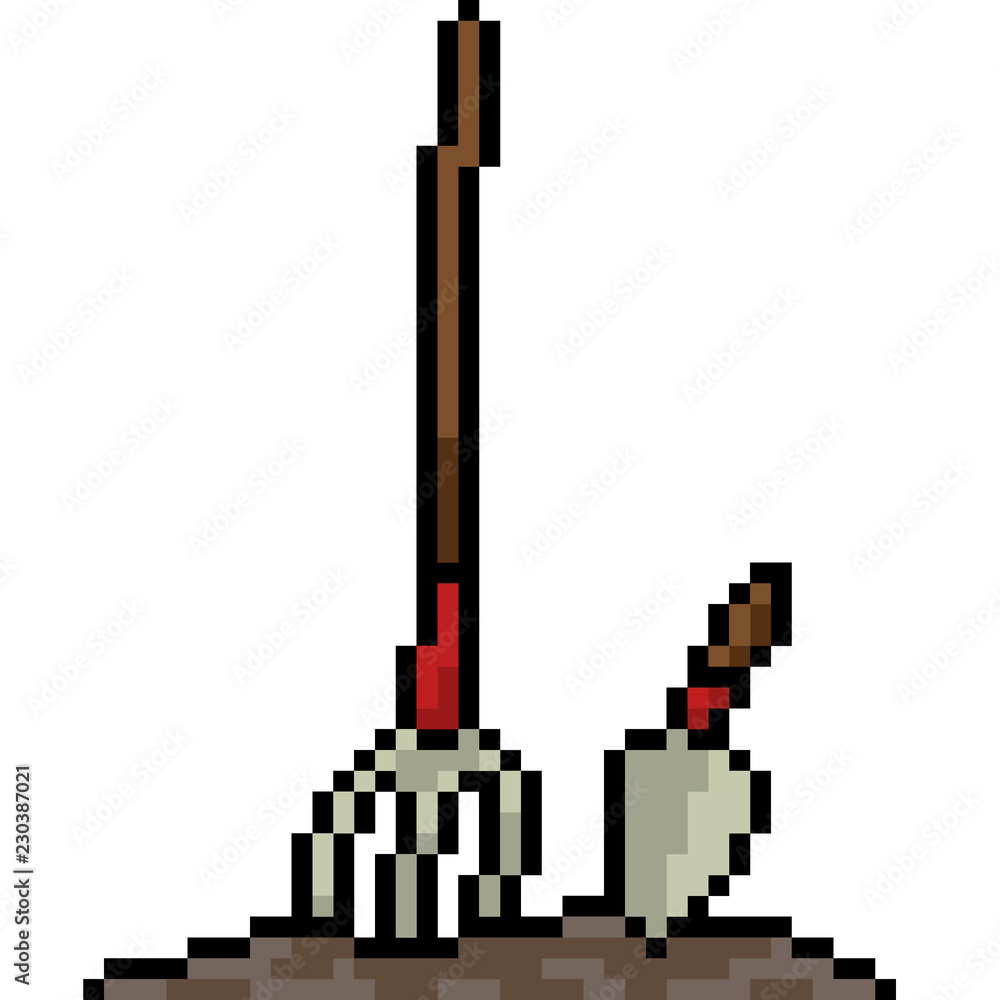 vector pixel art garden tool vector pixel art garden tool
