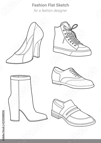 Shoes SET Illustrator vector template