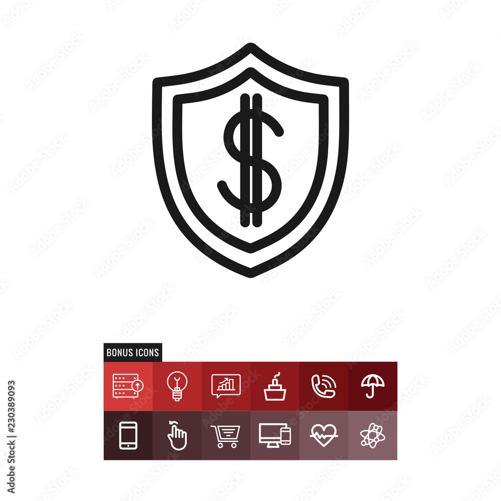 Obraz premium Shield vector icon