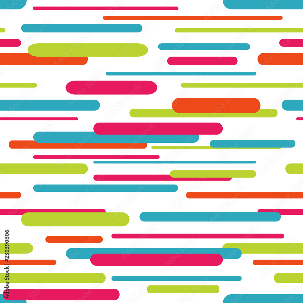 Seamless pattern with geometric dynamic background with colorful lines and rounded shapes Seamless pattern with geometric dynamic background with colorful lines and rounded shapes