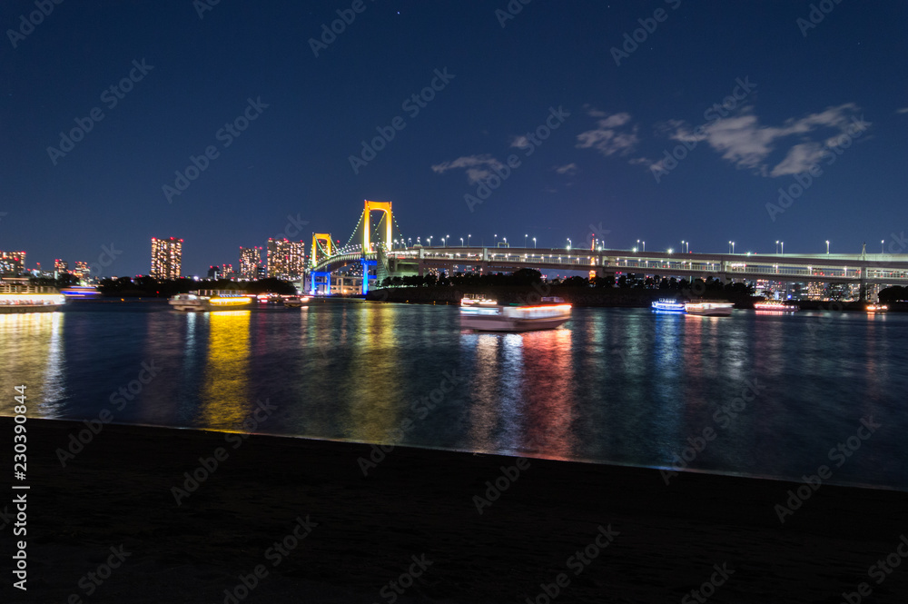 tokyo rainbow bridge from odaiba