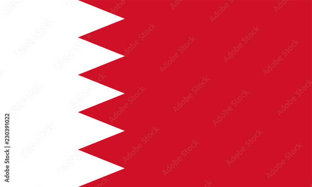 Vector flag of the Kingdom of Bahrain. Proportion 3:5. The national flag of Bahrain. Vector flag of the Kingdom of Bahrain. Proportion 3:5. The national flag of Bahrain.