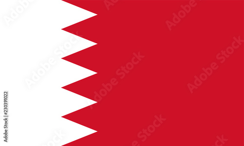 Vector flag of the Kingdom of Bahrain. Proportion 3:5. The national flag of Bahrain.