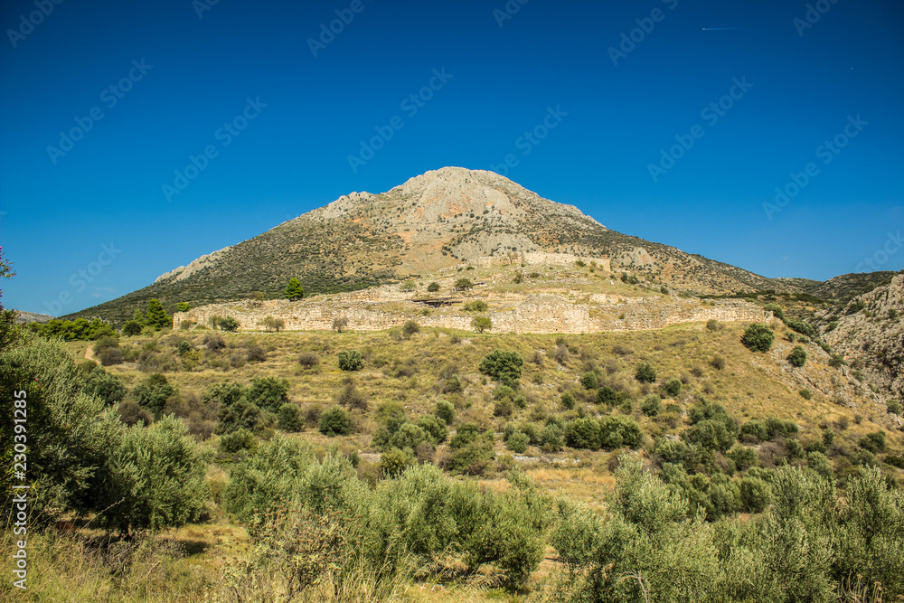 lonely mountain nature south scenery landscape and empty bright colorful blue sky