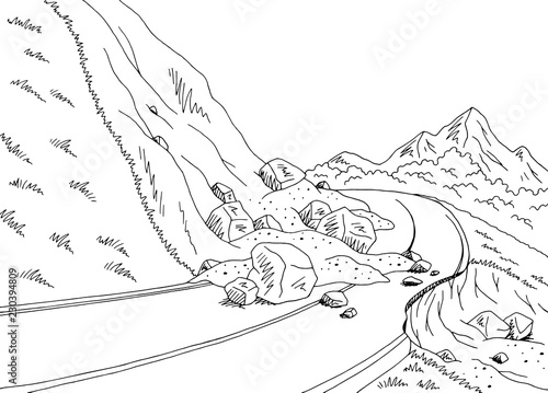 Drawing Natural Disaster Landslide Illustration PNG Images | PSD Free  Download - Pikbest