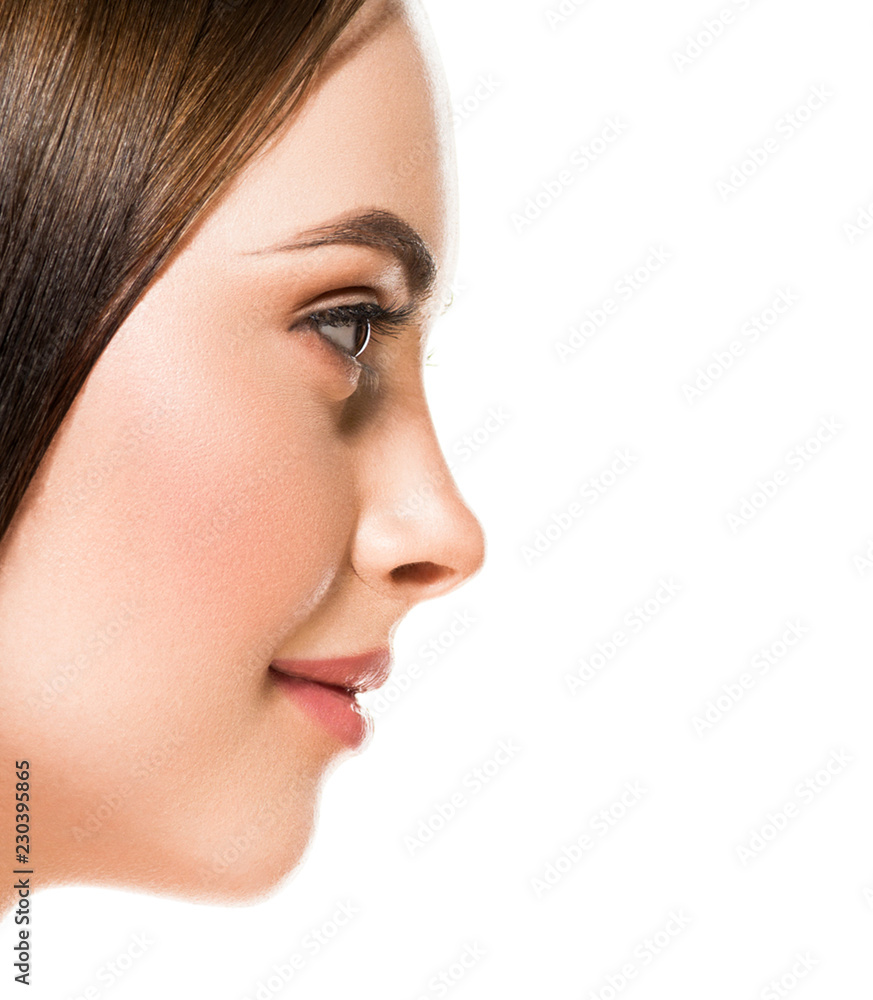 Beautiful face woman closeup with healthy skin and beauty eyes lashes Beautiful face woman closeup with healthy skin and beauty eyes lashes
