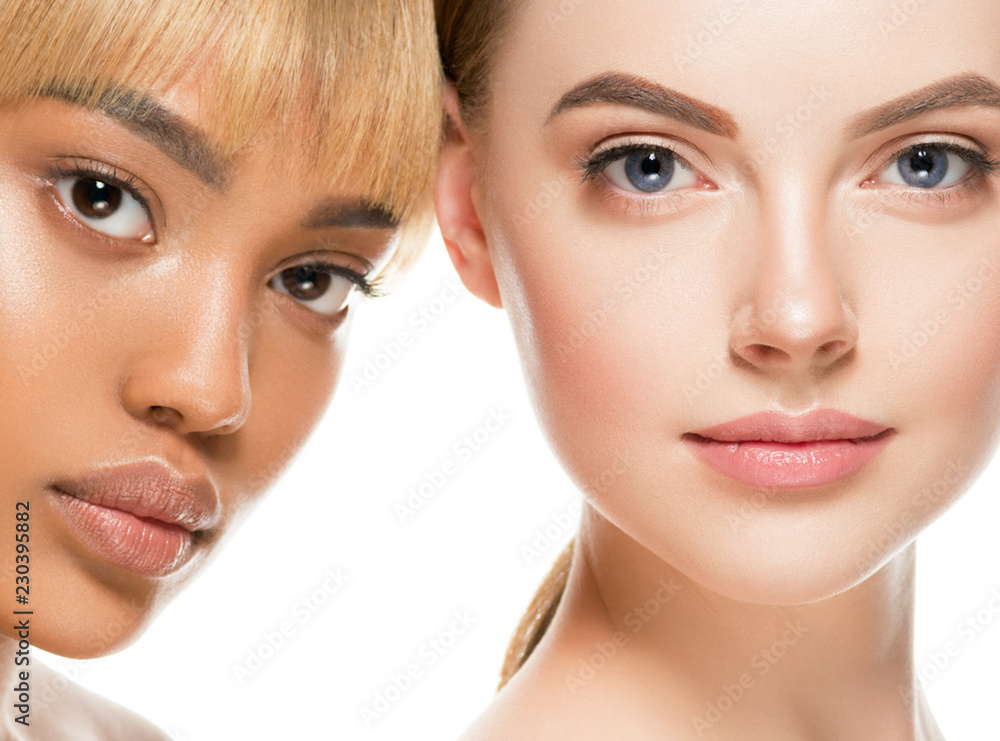 Ethnic beauty women face closeup healthy beautiful natural female protrait Ethnic beauty women face closeup healthy beautiful natural female protrait