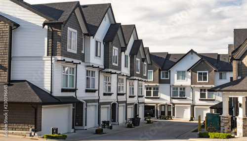 Freshly build townhomes in beautifull row.