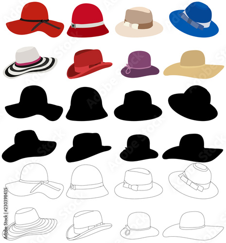 set of women's hats