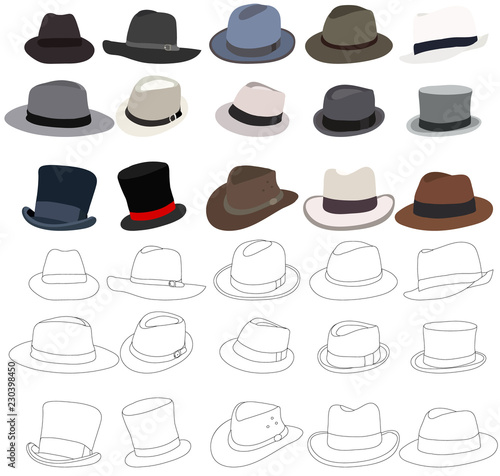 set of men's hats