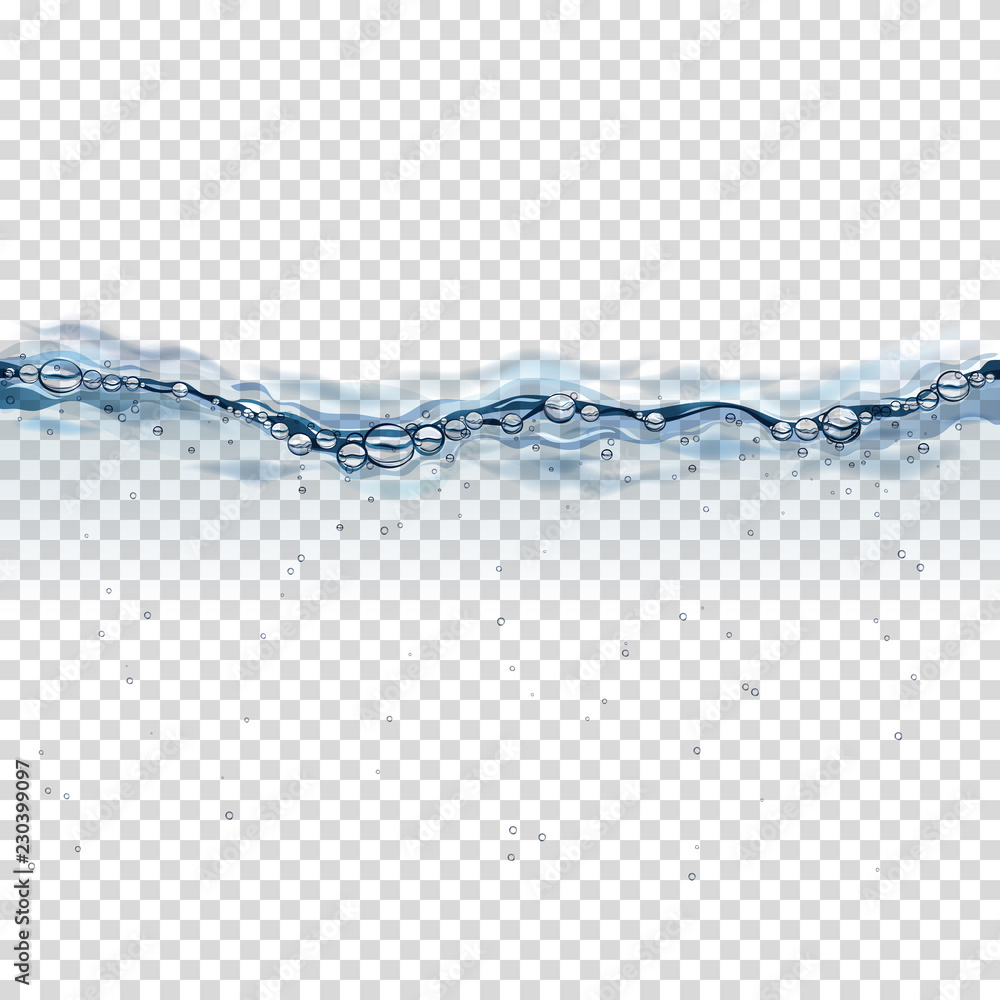 transparent water with bubbles, isolated transparent water with bubbles, isolated