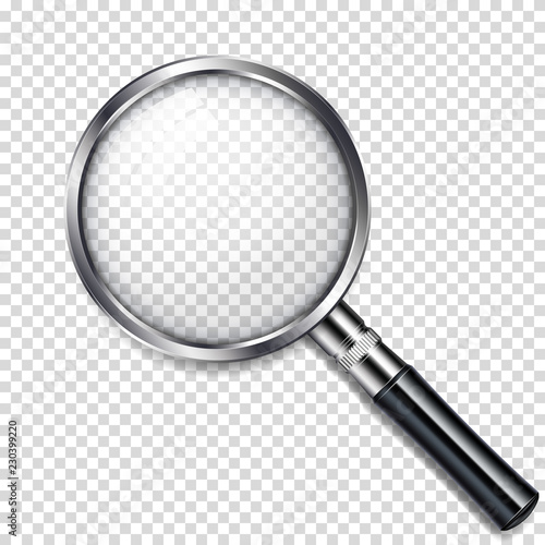 realistic transparent magnifying glass