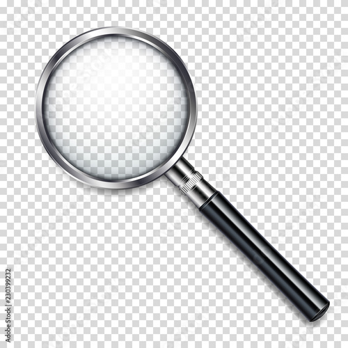 realistic transparent magnifying glass