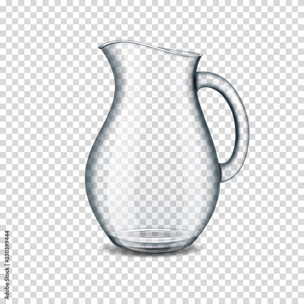 realistic transparent glass jug isolated realistic transparent glass jug isolated