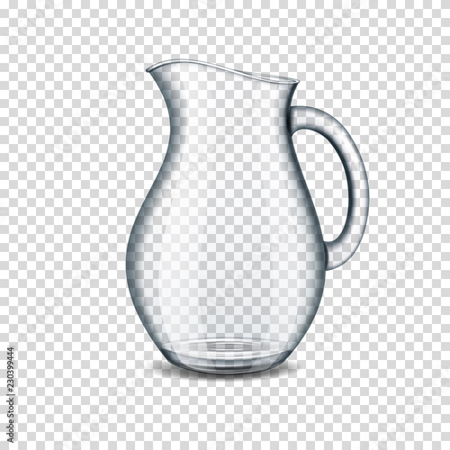 realistic transparent glass jug isolated