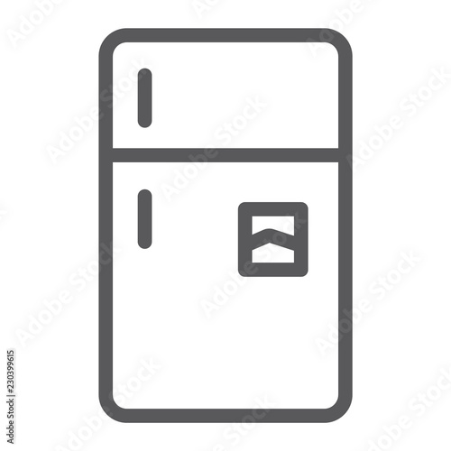 Refrigerator line icon, freeze and household, fridge sign, vector graphics, a linear pattern on a white background.
